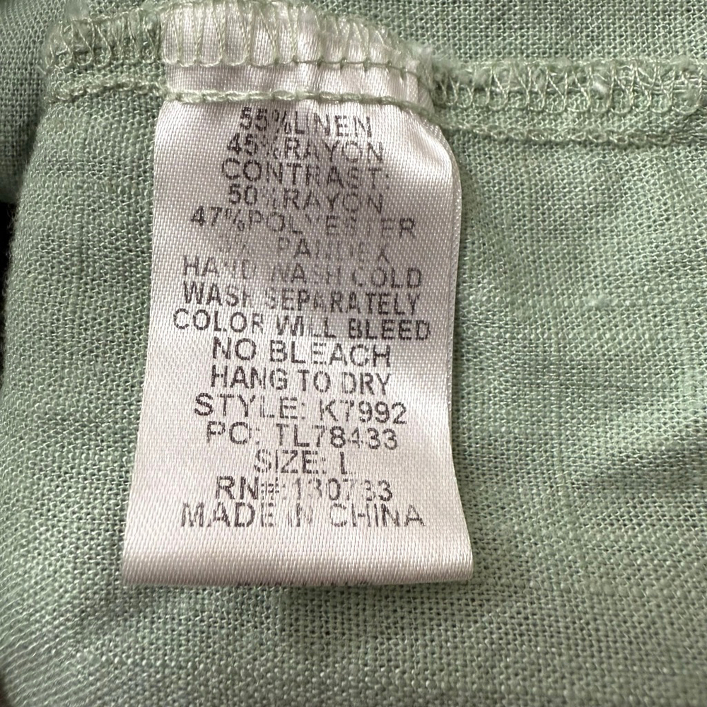 Umgee Oversized Green Gingham Patchwork Button Do… - image 8